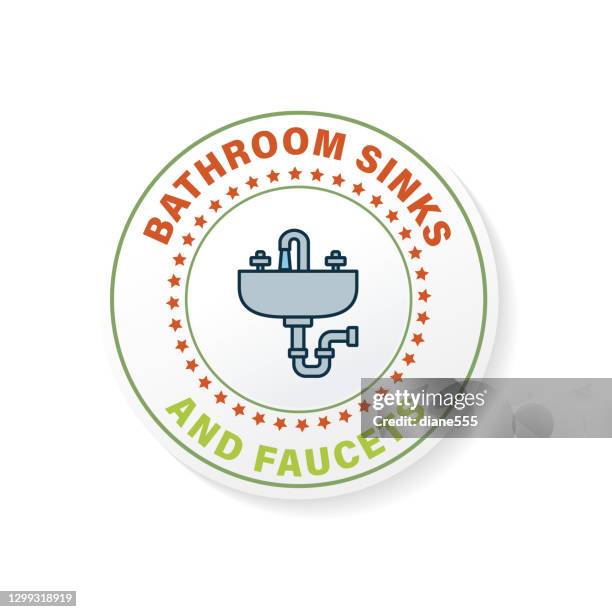 home improvement sink website sticker - plumber working stock illustrations