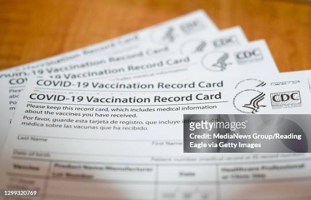 Bern Township, PA A COVID-19 Vaccination Record Card from the CDC . At the Berks Heim Nursing and Rehabilitation Center in Bern Township Friday...