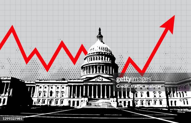 illustrazioni stock, clip art, cartoni animati e icone di tendenza di contesto finanziario di washington dc - capitol hill