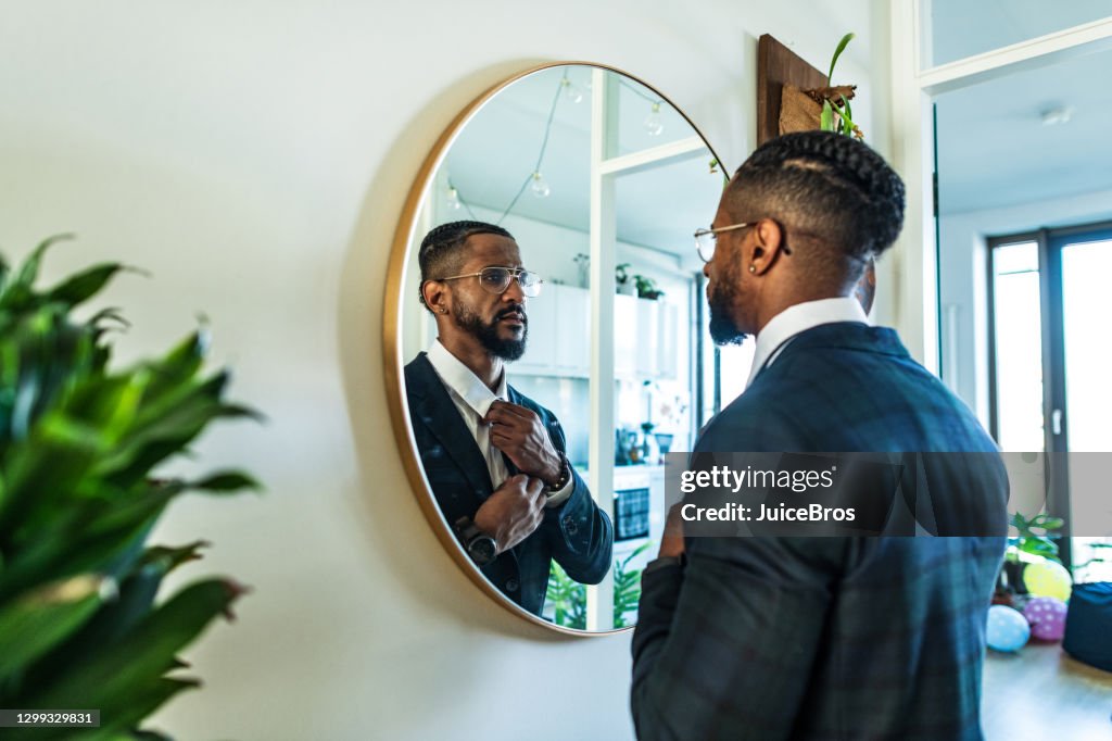 Businessman preparing for a big day at work