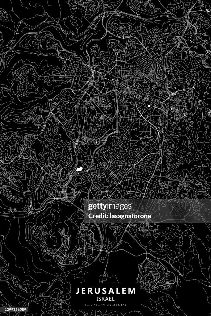 Jerusalem, Israel Vector Map