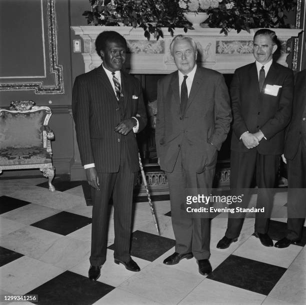 Ugandan President Milton Obote and British Prime Minister Harold Wilson at Marlborough House in London during the Commonwealth Prime Ministers'...