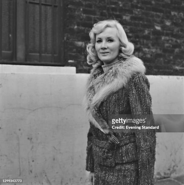 English singer Janie Jones attends trial on charges of blackmail, UK, 17th October 1966.