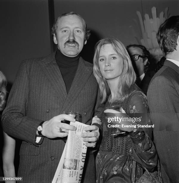 British actor Nicol Williamson with his wife, actress Jill Townsend at the Evening Standard Drama Awards for 1971 in London, UK, 18th January 1972.