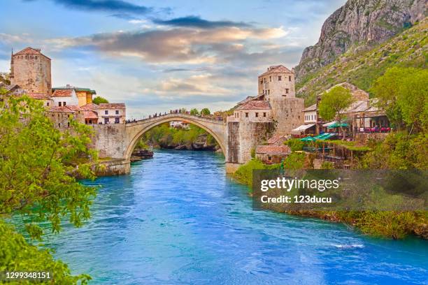 mostar city bosnia and herzegovina - world capital cities stock pictures, royalty-free photos & images