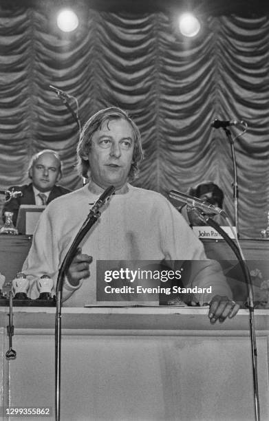 English Liberal politician Eric Lubbock, 4th Baron Avebury speaks at the Liberal Party Conference in Margate, UK, September 1972.