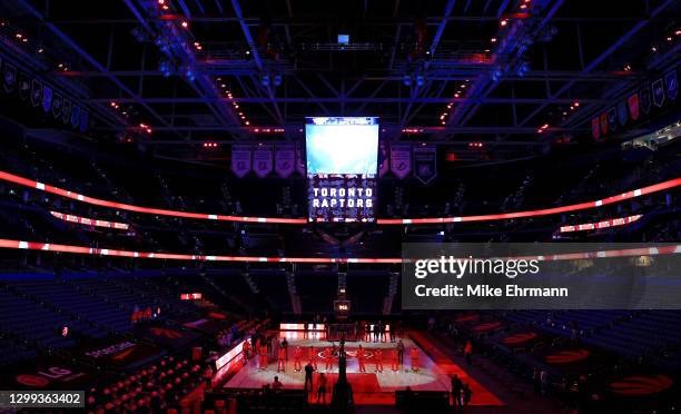 General view during a game between the Toronto Raptors and the Sacramento Kings at Amalie Arena on January 29, 2021 in Tampa, Florida. NOTE TO USER:...