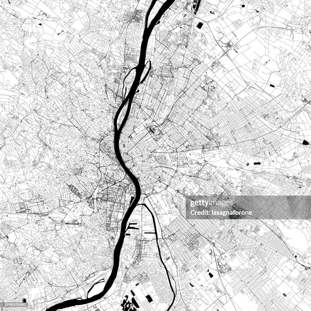 Budapest, Hungary Vector Map