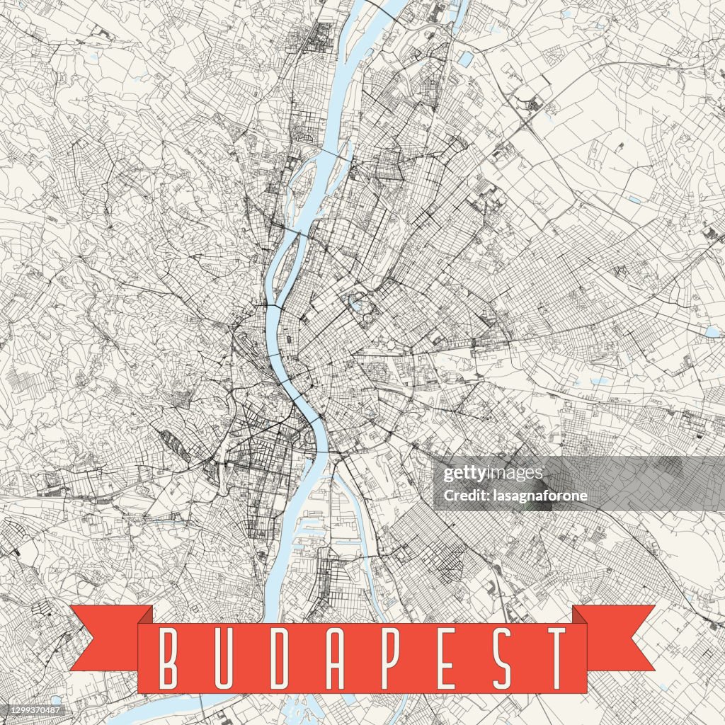 Budapest, Hungary Vector Map
