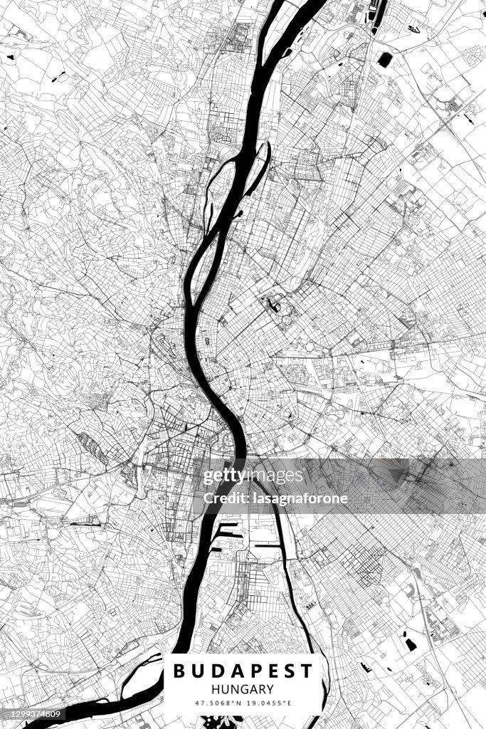 Budapest, Hungary Vector Map