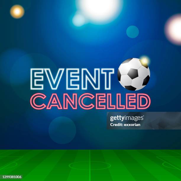 soccer sport event cancelled - postponed stock illustrations