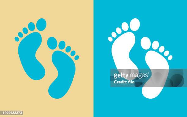 footprint-symbol - reflexology stock-grafiken, -clipart, -cartoons und -symbole