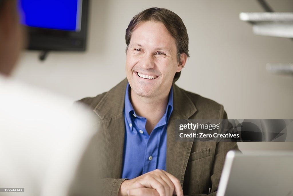 Businessman talking in office