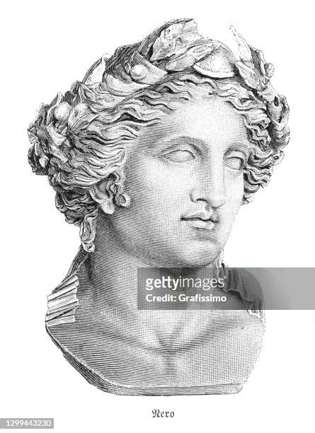 nero claudius caesar roman emperor portrait - emperor stock illustrations