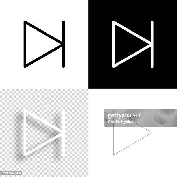 nächster. symbol für design. leere, weiße und schwarze hintergründe - liniensymbol - hüpfsprung stock-grafiken, -clipart, -cartoons und -symbole