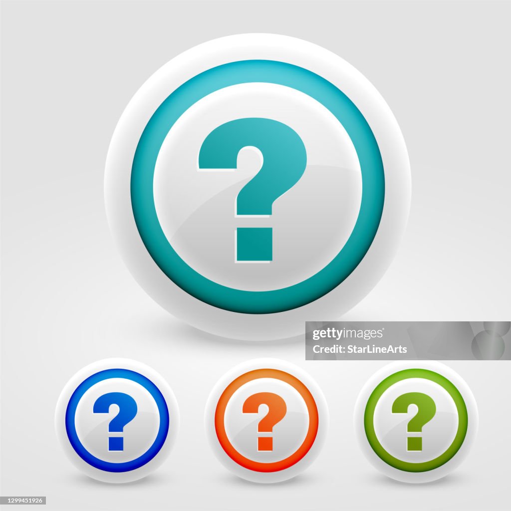 Question Control Button Question Mark Buttons For Help And Support Web Purpose High-Res Vector ...