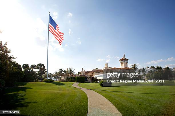 General view during a photo shoot with Donald Trump and Melania Trump at the Mar-a-Lago Club on March 26, 2011 in Palm Beach, Florida. Melania's...