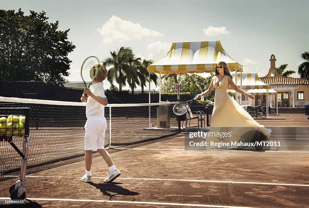 Melania Trump, Donald Trump, And Barron Trump Shoot At Mar A Lago Club