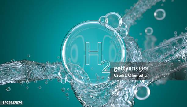 abstract nano molecular structure. h2 hydrogen - molecules of water stock pictures, royalty-free photos & images