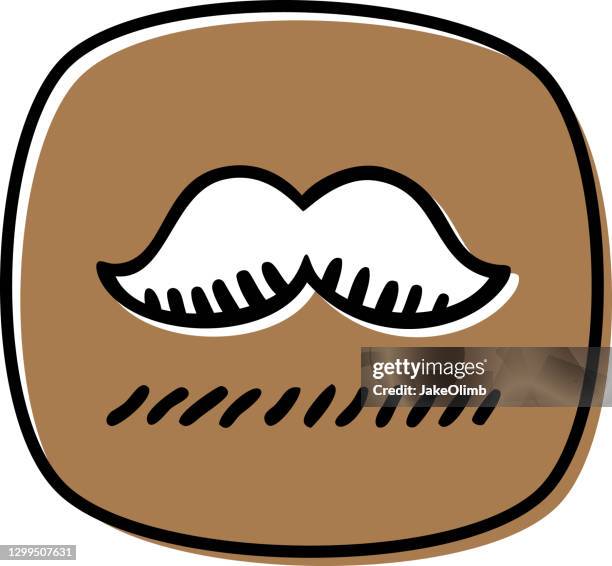 mustache doodle 2 - bushy stock illustrations