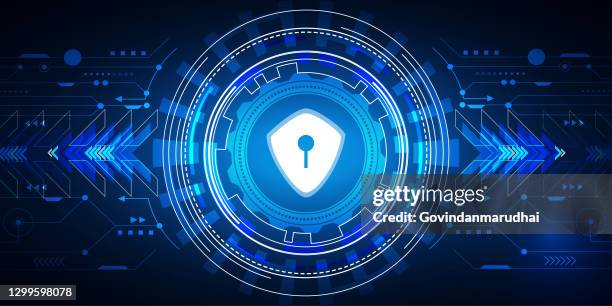 security concept and technology background - round cracker stock illustrations