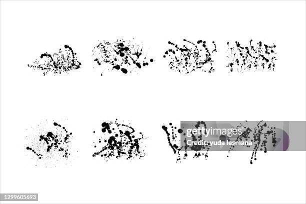 set of paint or ink splash design elements. - spray painter stock illustrations