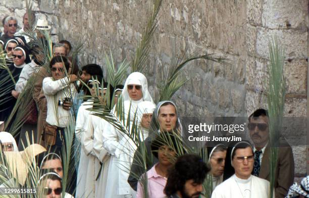 palm sunday procession in jerusalem israel - palm sunday stock pictures, royalty-free photos & images