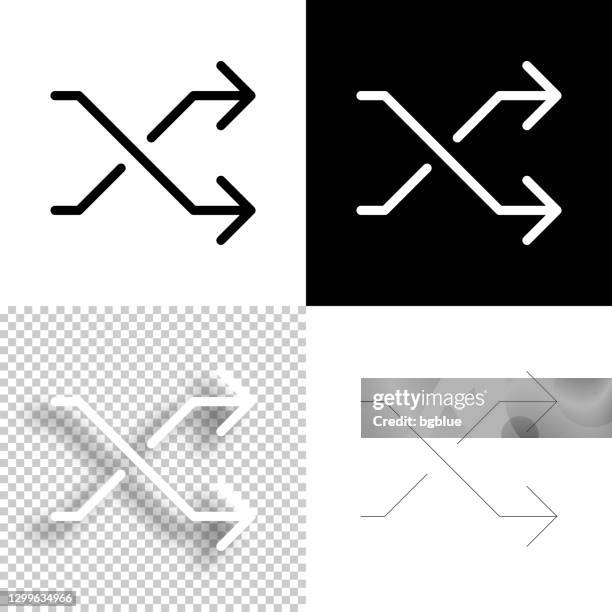 shuffle. icon for design. blank, white and black backgrounds - line icon - play button transparent stock illustrations