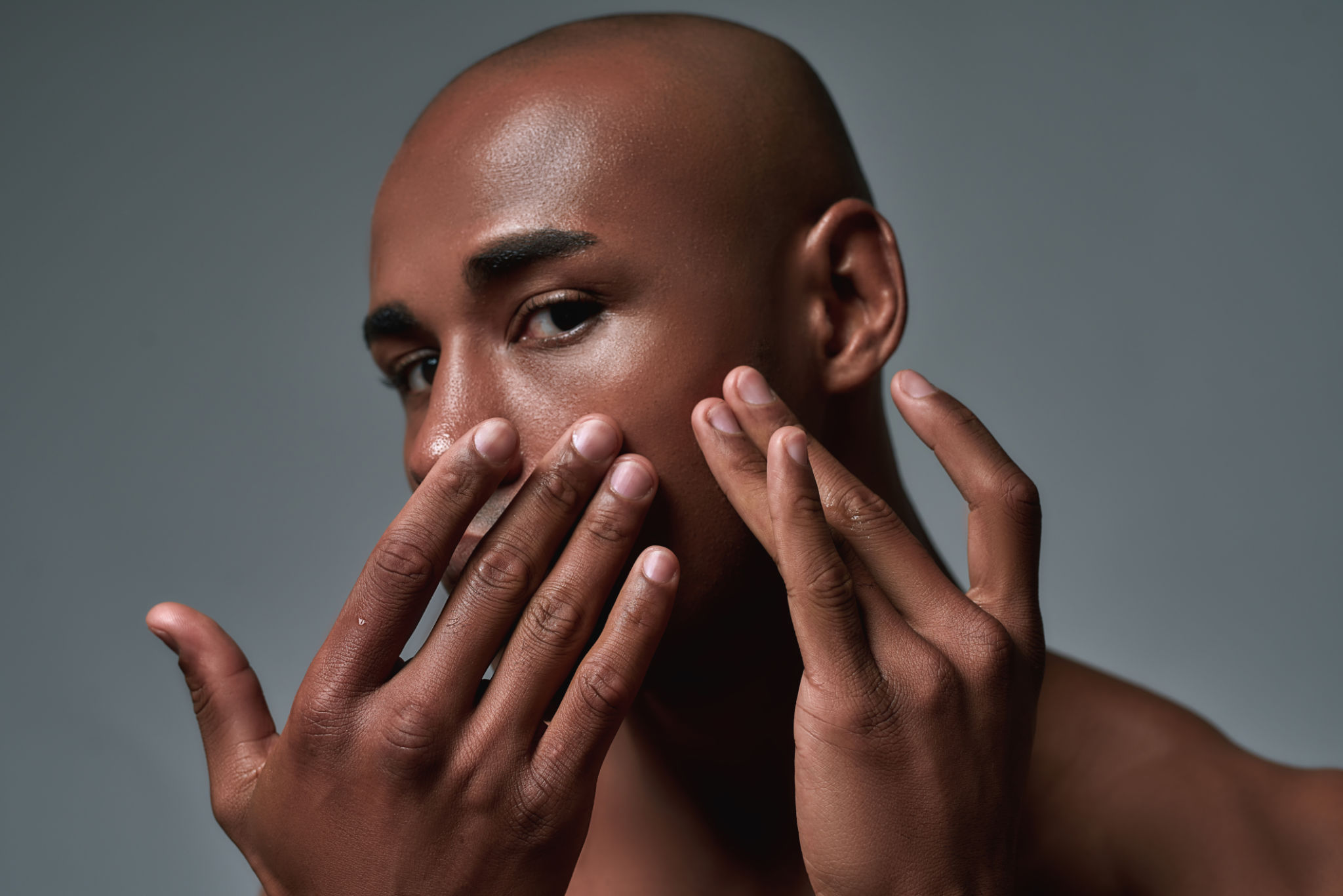 bald man skincare