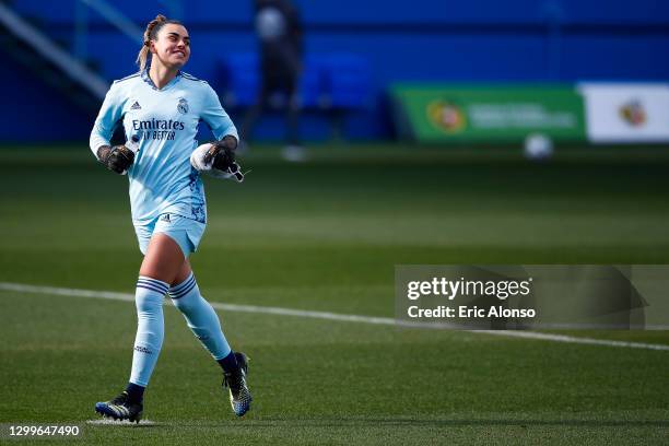 Misa Rodriguez of Real Madrid looks on during the Primera Division Femenina match between FC Barcelona and Real Madrid at Johan Cruyff stadium on...