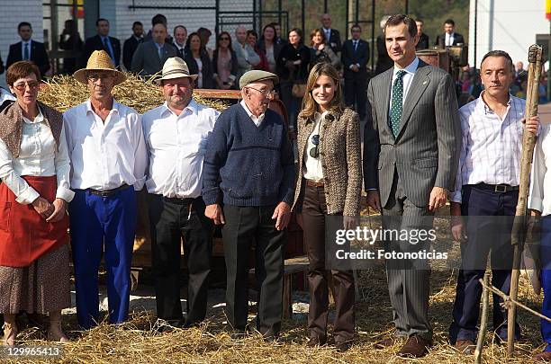 Prince Felipe of Spain and Princess Letizia of Spain visit San Tirso de Abres on October 22, 2011 in Asturias, Spain. The village of San Tirso de...