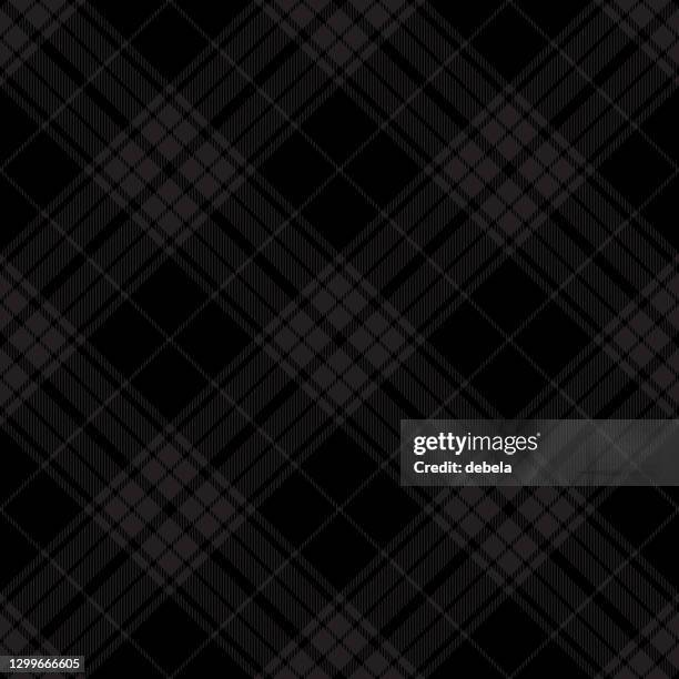 black argyle scottish tartan plaid textile pattern - dark kitchen stock illustrations