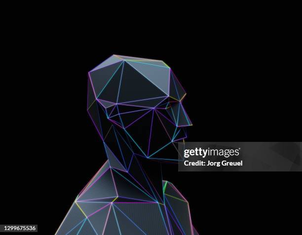 polygon head - low poly modelling person stock pictures, royalty-free photos & images