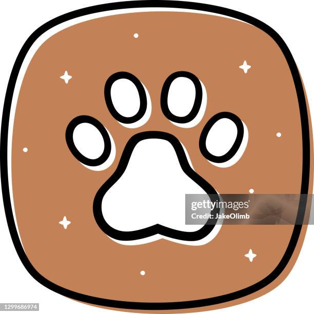 paw print doodle 2 - cat walking stock illustrations