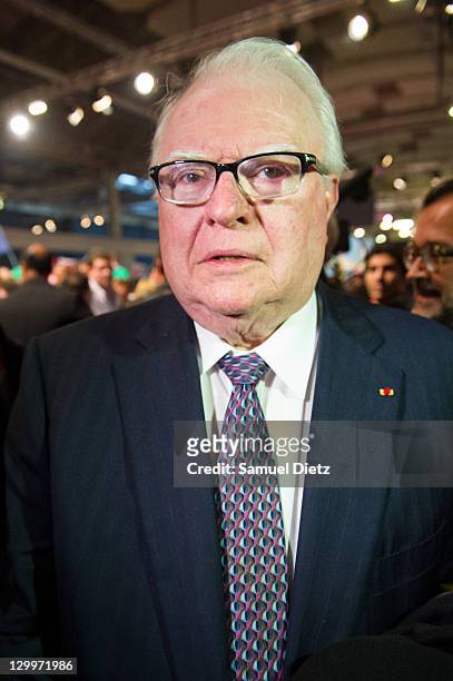 Politician Pierre Mauroy attends the Inaugural Convention held at Halle Frayssinet on October 22, 2011 in Paris, France. The Inaugural Convention was...