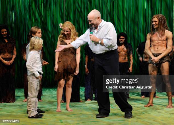 Phil Collins and both sons Matthew Collins and Nicholas Collins, Alexander Klaws and Elisabeth Huebert attend Tarzan Musical 3rd anniversary at...