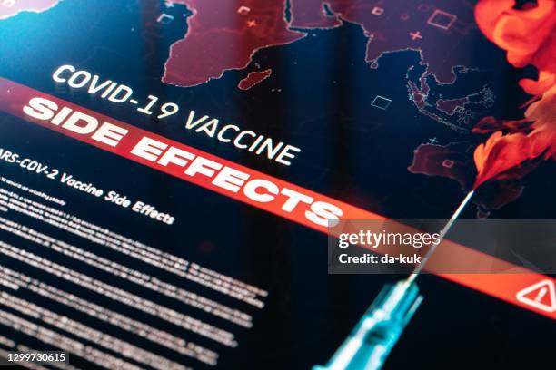 covid-19 vaccine side effects - prescription drugs dangers stock pictures, royalty-free photos & images