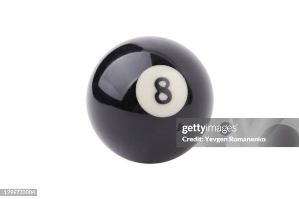 billiard ball number 8 on a white background - 8 ball pool stock pictures, royalty-free photos & images