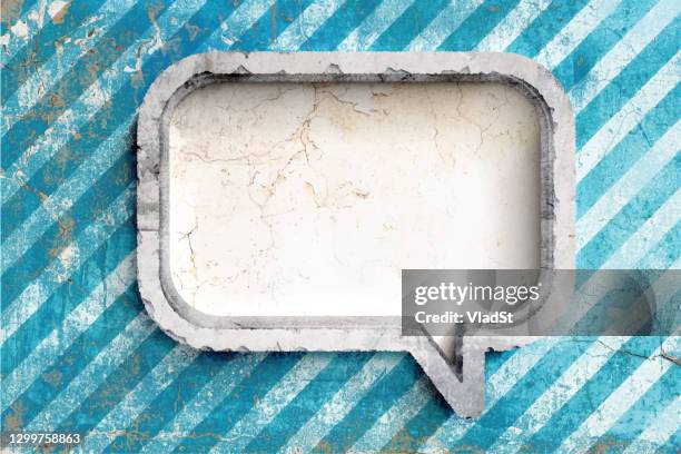 speech bubble communication carved stone background with copy space - speech language pathologist stock illustrations