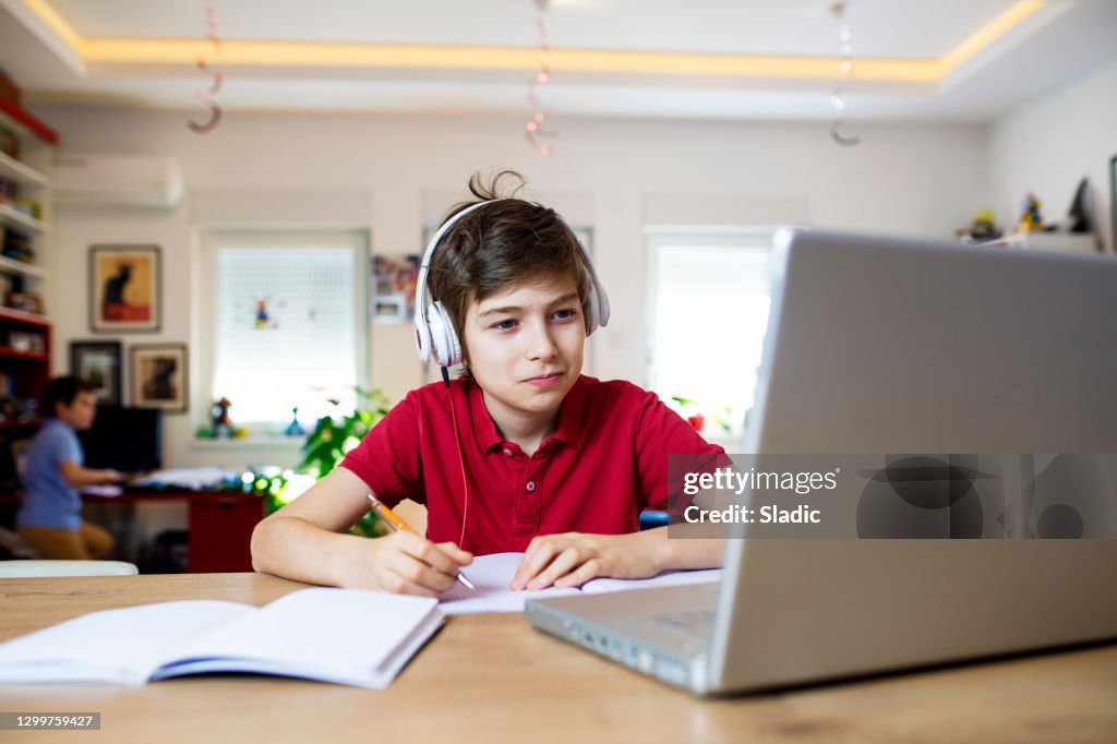 Distance Learning Home Homeschooling And Distance Learning High-Res Stock Photo - Getty Images