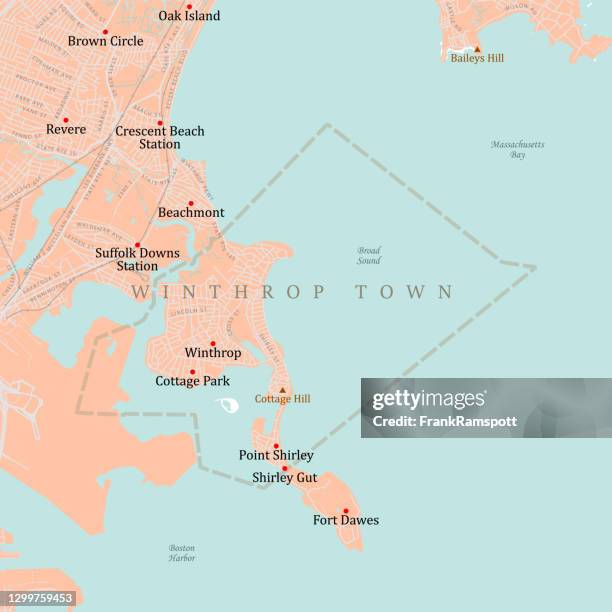 bildbanksillustrationer, clip art samt tecknat material och ikoner med ma suffolk winthrop town vector färdplan - massachusettsbukten