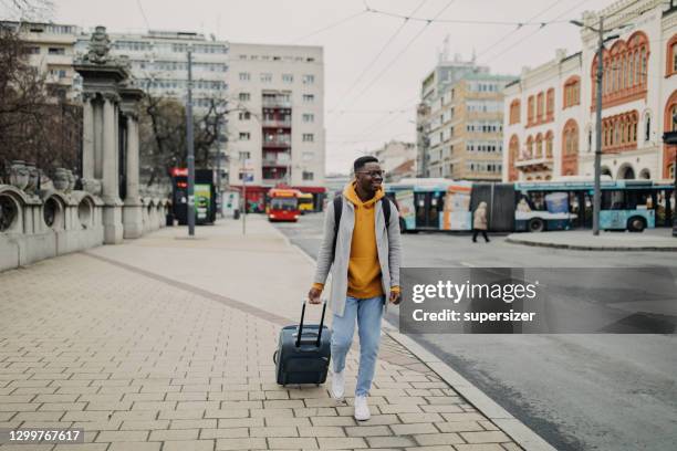 young african american traveler visiting sights in europe - serbia travel stock pictures, royalty-free photos & images