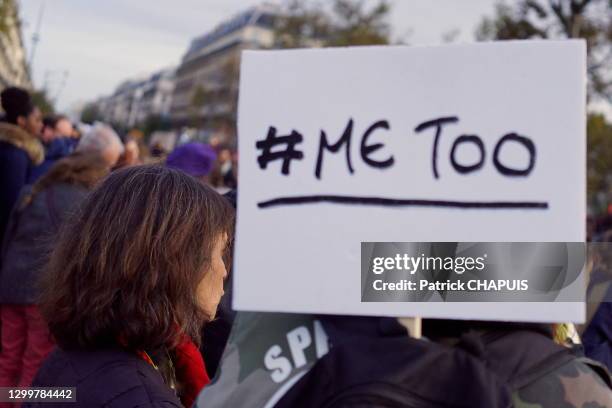 Rassemblement # MeToo, dans la vraie vie", contre les violences faites aux femmes, Place de la Republique, le 29 octobre 2017, Paris, France.