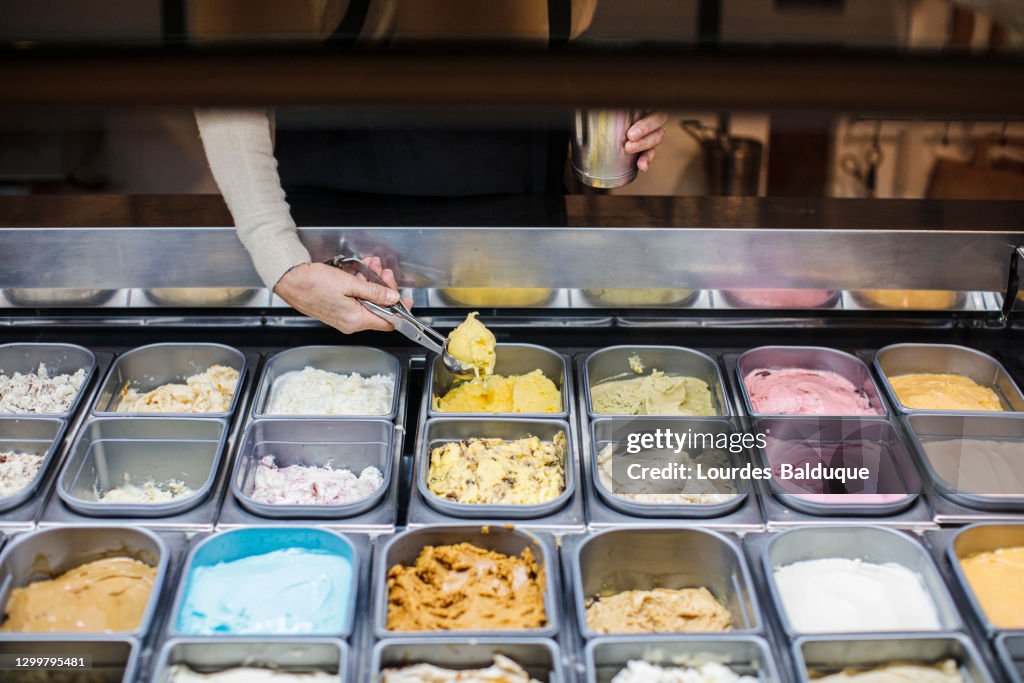 Ice cream shop without people