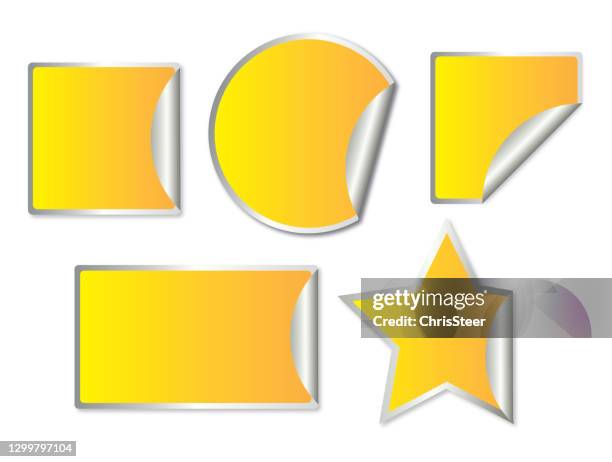 Yellow Label Vector Yellow Sticker Labels High-Res Vector Graphic - Getty Images