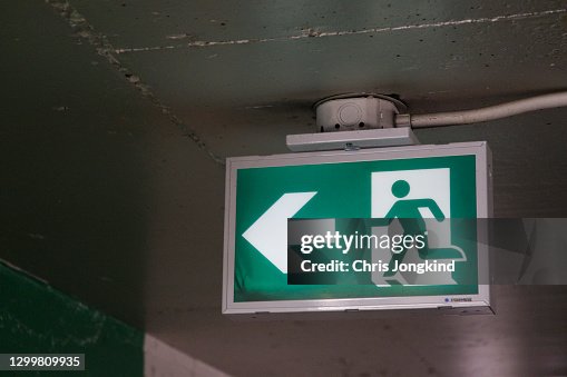 Emergency Exit Sign on Ceiling Emergency Exit Sign on Ceiling