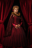 Historical Queen character in a studio shoot