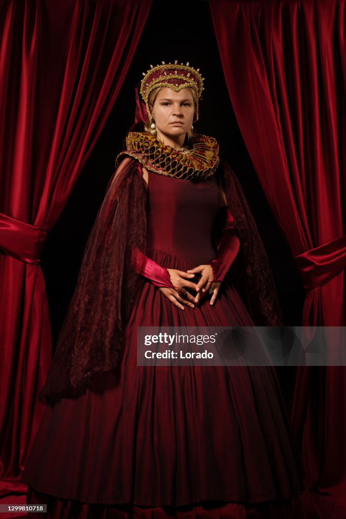 Historical Queen character in a studio shoot
