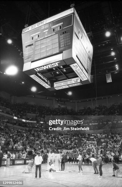 Saxophonist Bendik performs at the Timberwolves game at the Target Center in Minneapolis, Minnesota on November 21, 1991.