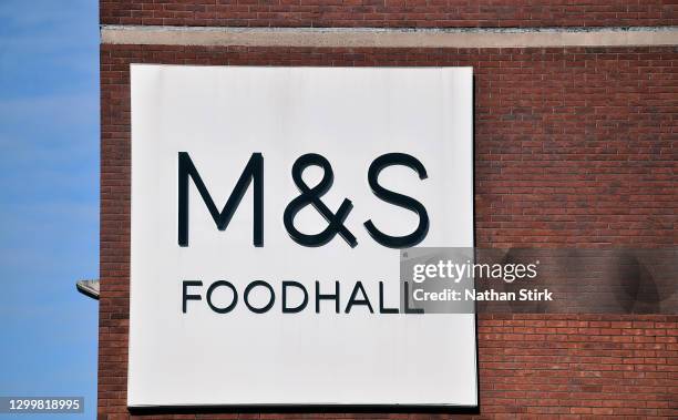 General view outside a Marks & Spencer store on February 01, 2021 in Macclesfield , England .